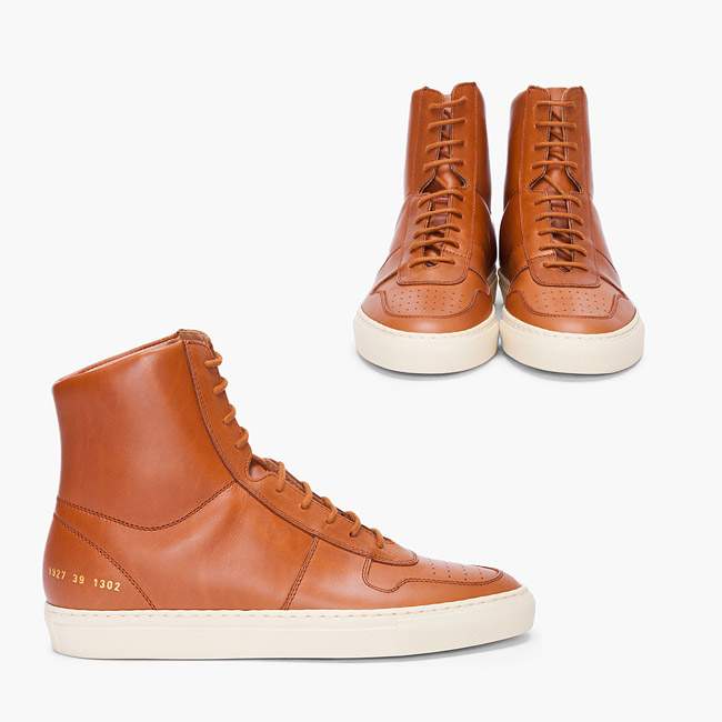 Tan Vintage Basketball Sneakers COMMON PROJECTS
