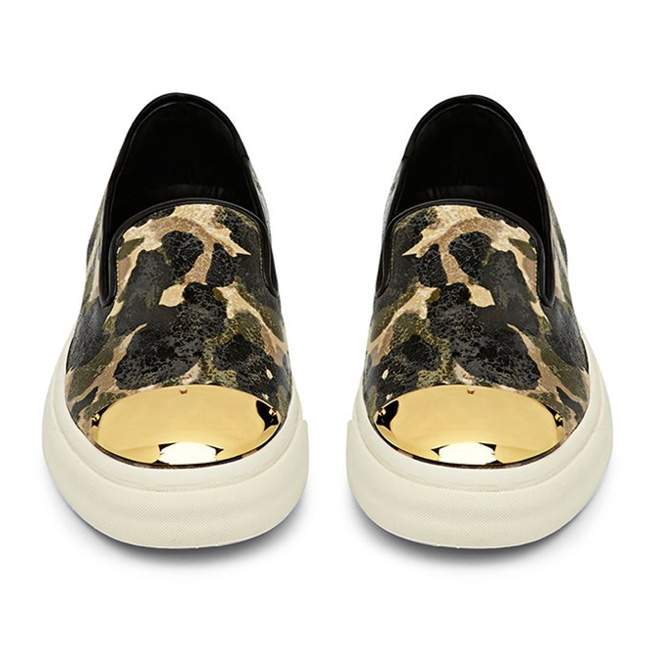 GIUSEPPE ZANOTTI Military Print Calf Skate Shoe