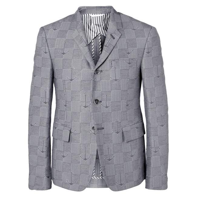 Slim-Fit Jacquard-Woven Cotton-Blend Suit Jacket THOM BROWNE